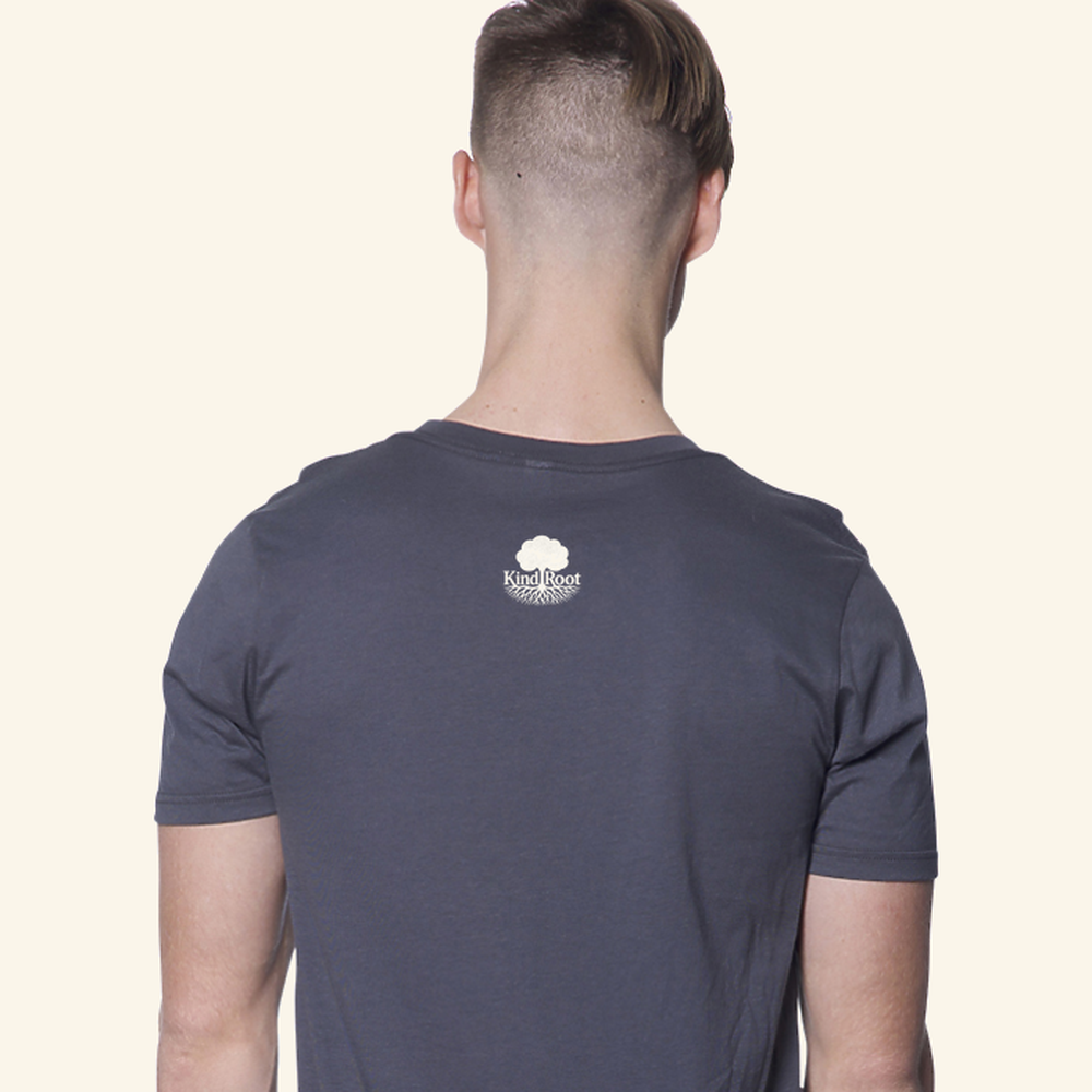 Let curiosity lead. — tee adult Slate back