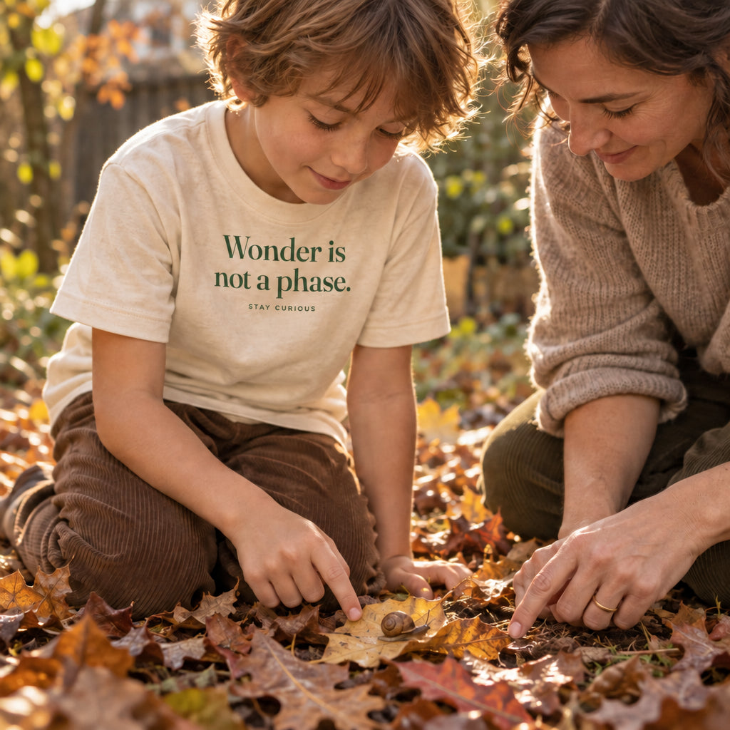 Wonder is not a phase. — tee kids lifestyle